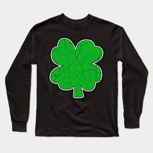 Distressed Shamrock Shirt St Patricks Day Long Sleeve T-Shirt